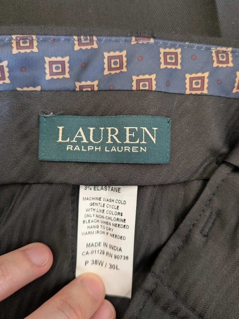 NWT Lauren Ralph Lauren UltraFlex Black Dress Pants 38x30 Stretch Trousers